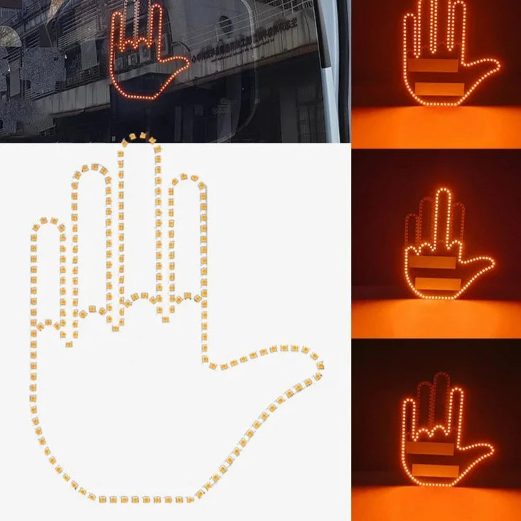 Gesture Middle Finger Warning Brake Lamp